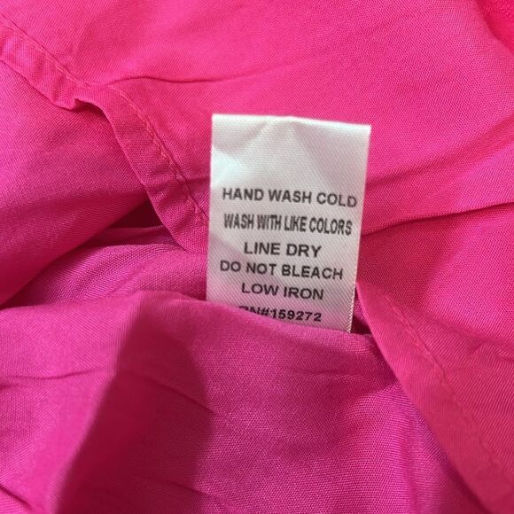 💞 Gigio fuchsia pink smocked spaghetti strap embroidered floral maxi dress small - Picture 10 of 10